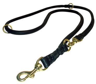 Leather round dog leash, special offer for dog sport